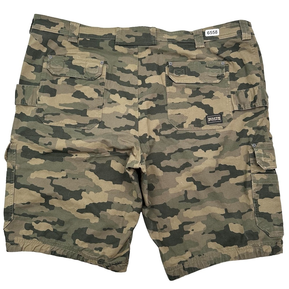Duluth Trading Camo Cargo Shorts Mens 48 Flex Fire Hose Relaxed Fit Carpenter